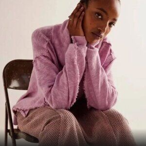 We The Free Timmy Turtleneck Sweater‎ boho oversized 90s smoked pink sz S